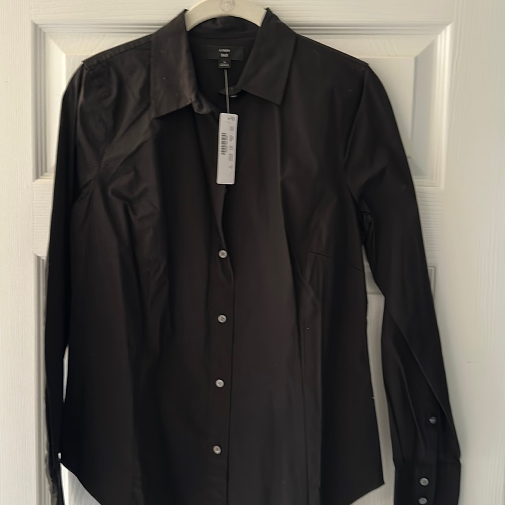 Jcrew black button down